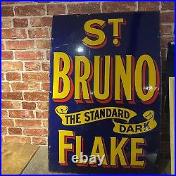 Vintage Advertising Sign St Bruno Flake Enamel Sign #4914 Sn 174