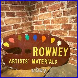 Vintage Advertising Sign -rowney Artist Materials Enamel Sign #4837