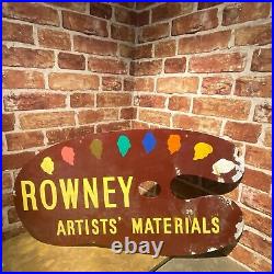 Vintage Advertising Sign -rowney Artist Materials Enamel Sign #4837