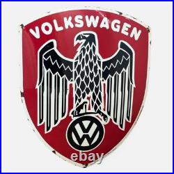 Vintage Alt VOLKSWAGEN ADLER Enamel Advertising Sign Email Plaque