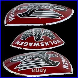 Vintage Alt VOLKSWAGEN ADLER Enamel Advertising Sign Email Plaque