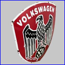 Vintage Alt VOLKSWAGEN ADLER Enamel Advertising Sign Email Plaque