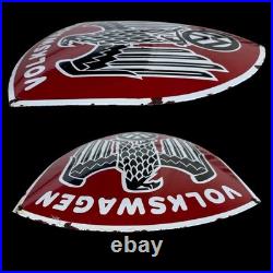 Vintage Alt VOLKSWAGEN ADLER Enamel Advertising Sign Email Plaque
