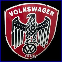 Vintage Alt VOLKSWAGEN ADLER Enamel Advertising Sign Email Plaque