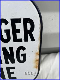 Vintage American Double Sided Enamel Passenger Loading Zone Bud Stop Sign