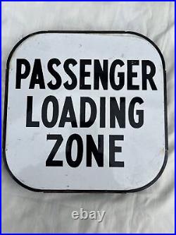 Vintage American Double Sided Enamel Passenger Loading Zone Bud Stop Sign