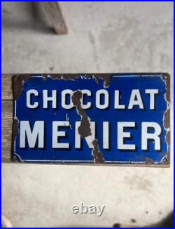 Vintage Antique Chocolate Menier French Enamel Sign