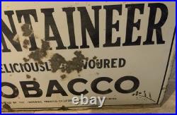 Vintage Antique Enamel Sign FAULKNERS MOUNTAINEER TOBACCO Shop Sign 20in x 30in