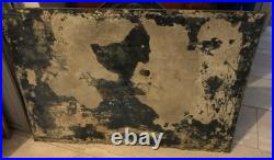 Vintage Antique Enamel Sign FAULKNERS MOUNTAINEER TOBACCO Shop Sign 20in x 30in