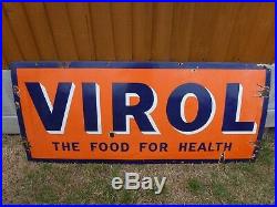 Vintage Antique Enamel Virol Advertisiy Sign