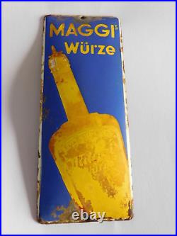 Vintage / Antique German Doorpost MAGGI Suppen Wurze Porcelain Enamel Sign