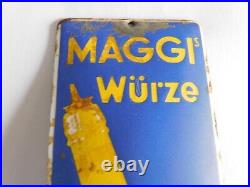 Vintage / Antique German Doorpost MAGGI Suppen Wurze Porcelain Enamel Sign