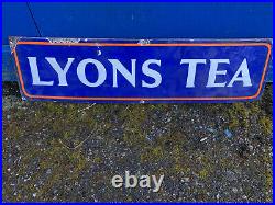 Vintage / Antique Large Lyons Tea Enamel Sign