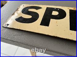 Vintage Antique Original Black and Cream Spratt's Enamel Sign. 50cm x 12cm