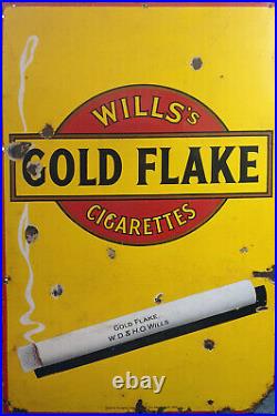 Vintage Antique Wills Gold Flake Cigarettes Enamel Sign