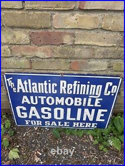 Vintage Atlantic Refining Co Automobile Gasoline Enamel Sign