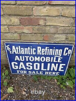 Vintage Atlantic Refining Co Automobile Gasoline Enamel Sign