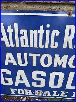 Vintage Atlantic Refining Co Automobile Gasoline Enamel Sign