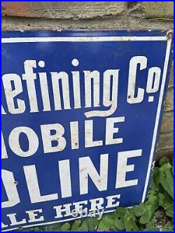 Vintage Atlantic Refining Co Automobile Gasoline Enamel Sign