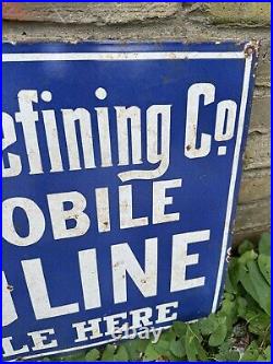 Vintage Atlantic Refining Co Automobile Gasoline Enamel Sign