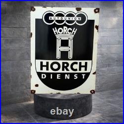 Vintage Auto Union Horch Dienst Enamel Advertising Sign Plaque