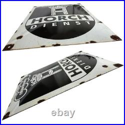 Vintage Auto Union Horch Dienst Enamel Advertising Sign Plaque