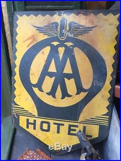 Vintage Automobilia Aa Hotel Franco Enamel Sign