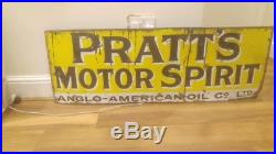 Vintage Automobilia Pratts Motor Spirit Enamel Sign