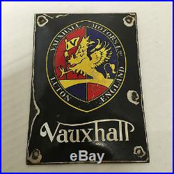 Vintage Automobilia Vauxhall Motors Enamel Sign 9.5 CM X 13.5 CM #408