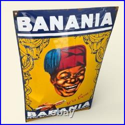 Vintage BANANIA Enamel Advertising Sign Email Plaque