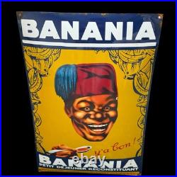 Vintage BANANIA Enamel Advertising Sign Email Plaque