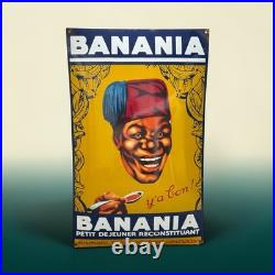 Vintage BANANIA Enamel Advertising Sign Email Plaque