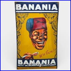 Vintage BANANIA Enamel Advertising Sign Email Plaque