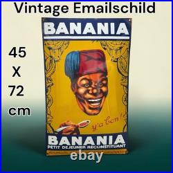 Vintage BANANIA Enamel Advertising Sign Email Plaque