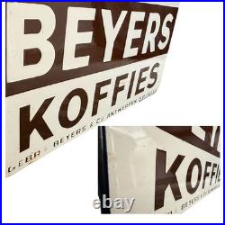 Vintage BEYERS Coffee & Tea Enamel Plaque Sign