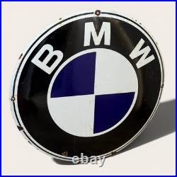 Vintage BMW Enamel Advertising Sign Email Plaque 50 cm