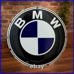 Vintage BMW Enamel Advertising Sign Email Plaque 50 cm
