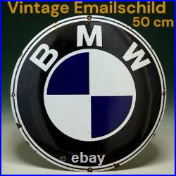 Vintage BMW Enamel Advertising Sign Email Plaque 50 cm