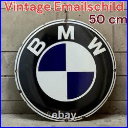 Vintage BMW Enamel Advertising Sign Email Plaque 50 cm