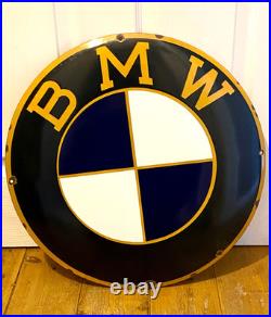 Vintage BMW Enamel Dealership Garage Sign Huge
