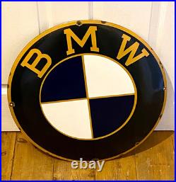 Vintage BMW Enamel Dealership Garage Sign Huge