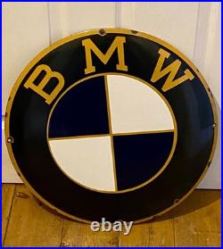 Vintage BMW Enamel Dealership Garage Sign Huge