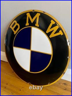 Vintage BMW Enamel Dealership Garage Sign Huge