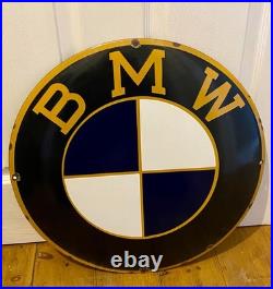 Vintage BMW Enamel Dealership Garage Sign Huge