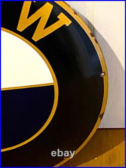 Vintage BMW Enamel Dealership Garage Sign Huge