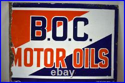 Vintage BOC Motor Oils Porcelain Enamel Sign 23x16 Double Sided Garage Petrol Vintage BOC Motor Oils Porcelain Enamel Sign 23x16 Double Sided Garage Petrol