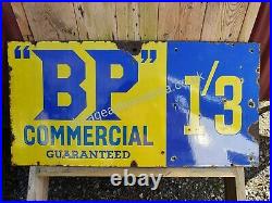 Vintage BP Motor Spirit Enamel Advertising Sign Automobilia Motoring Petrol Oil