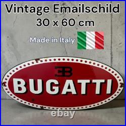 Vintage BUGATTI Enamel Plaque Sign For Advertising, Enamel Sign