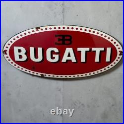 Vintage BUGATTI Enamel Plaque Sign For Advertising, Enamel Sign