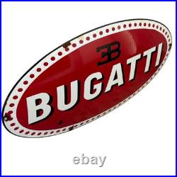 Vintage BUGATTI Enamel Plaque Sign For Advertising, Enamel Sign